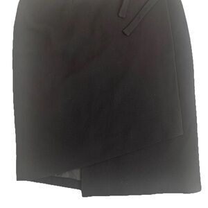Christian LaCroix Skirt Black Wool Lined Asymmetrical Size 42 (US 10) Belted